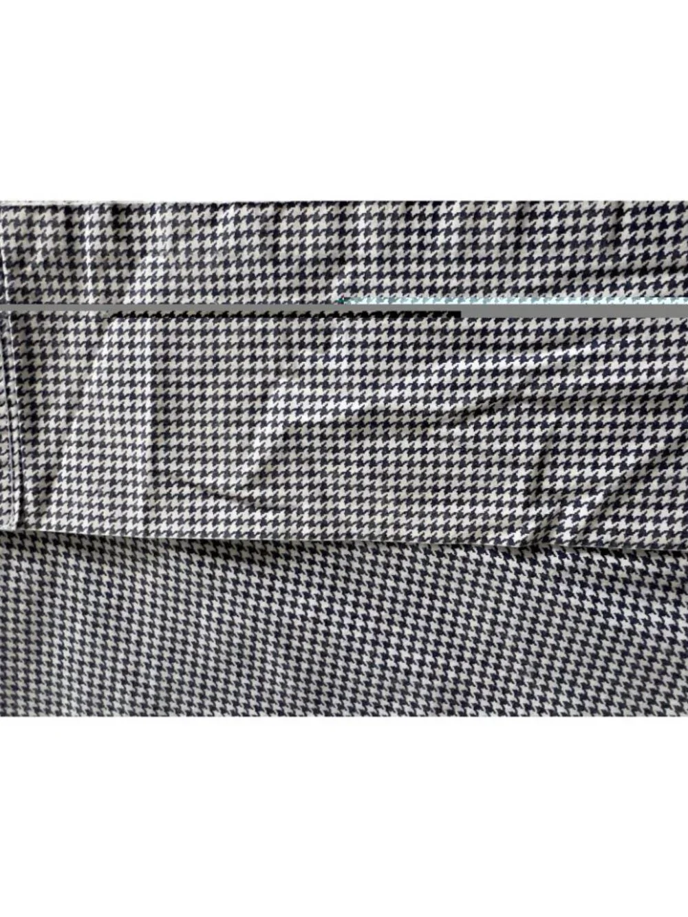 RALPH LAUREN Queen Flat Sheet Navy White Herringbone 100% Cotton Bedding Luxury